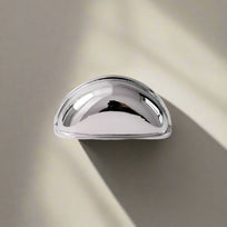 Chrome cabinet handle  on a white background