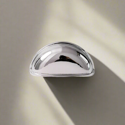 Chrome cabinet handle  on a white background