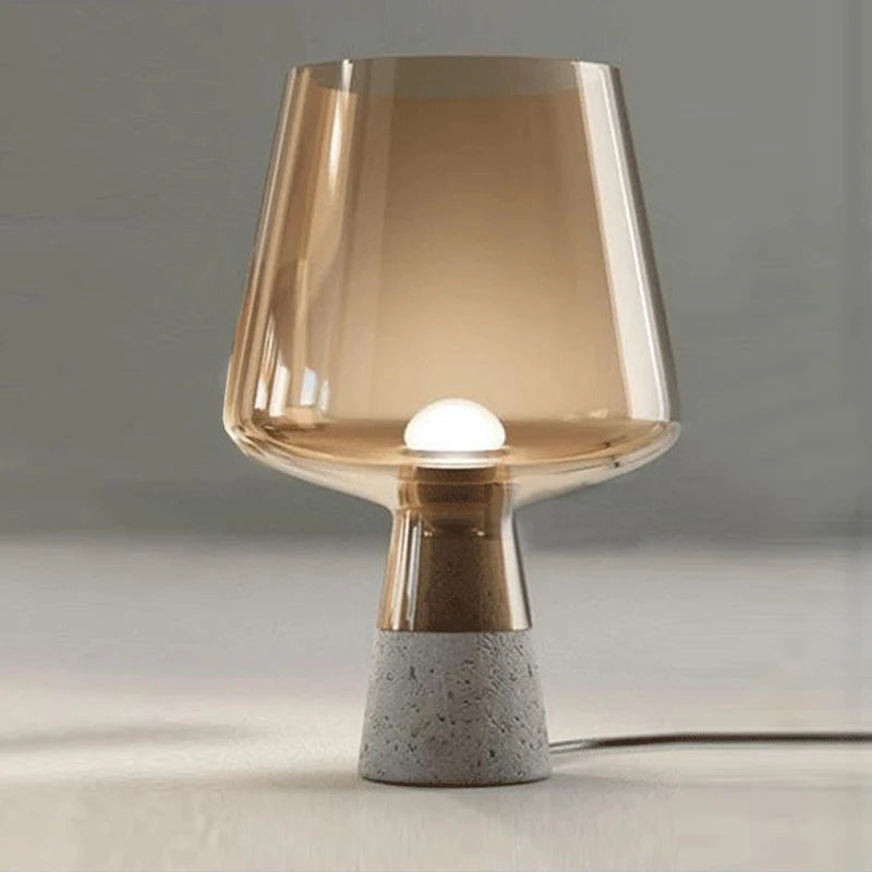 UrbanGlow Cement & Glass Table Lamp
