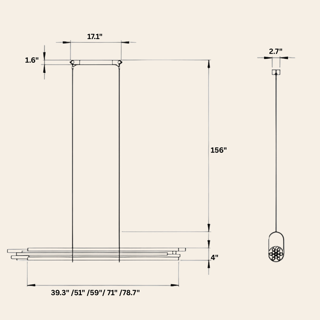 LineaForma Modern Linear Pendant, alternate view 10