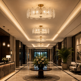 Virelle Textured Glass Ceiling Light - Gold Flush Mount