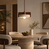 Orlena Travertine & Wood Pendant Light