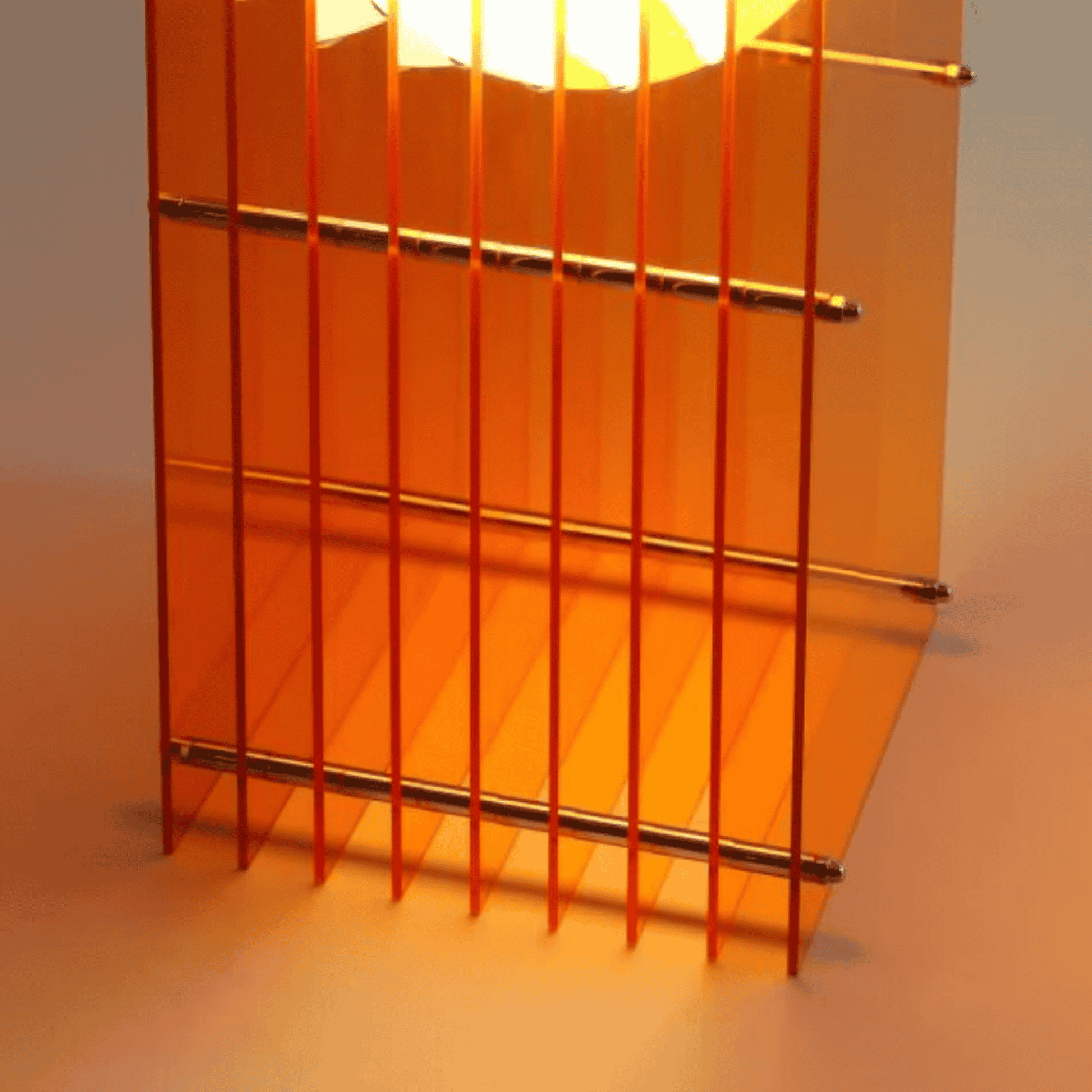 Orange metal grid on a gradient background