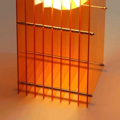 Orange metal grid on a gradient background