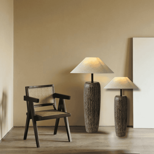 Vintage Japanese Floor Lamp small and large in living room
