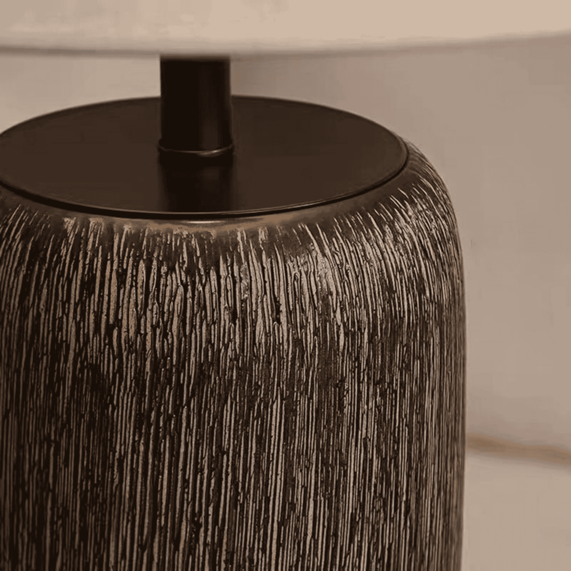 Close look at Wabi-Sabi lamp stand 