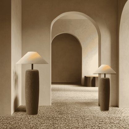 Vintage Japanese Floor Lamp in corridor 