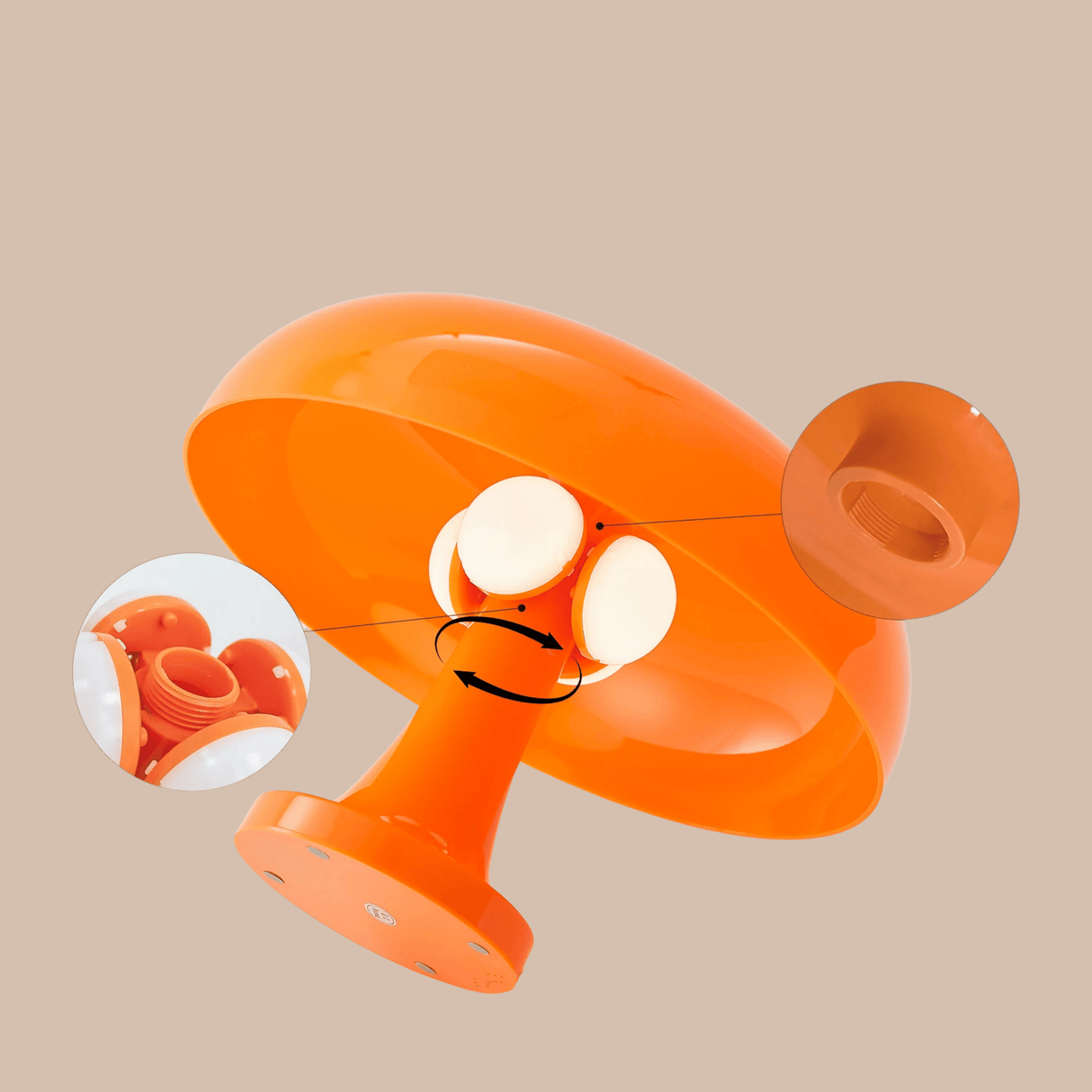 Close look at Lamp in orange