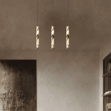 3 of our Marble pendant lights above dinning table in modern living room