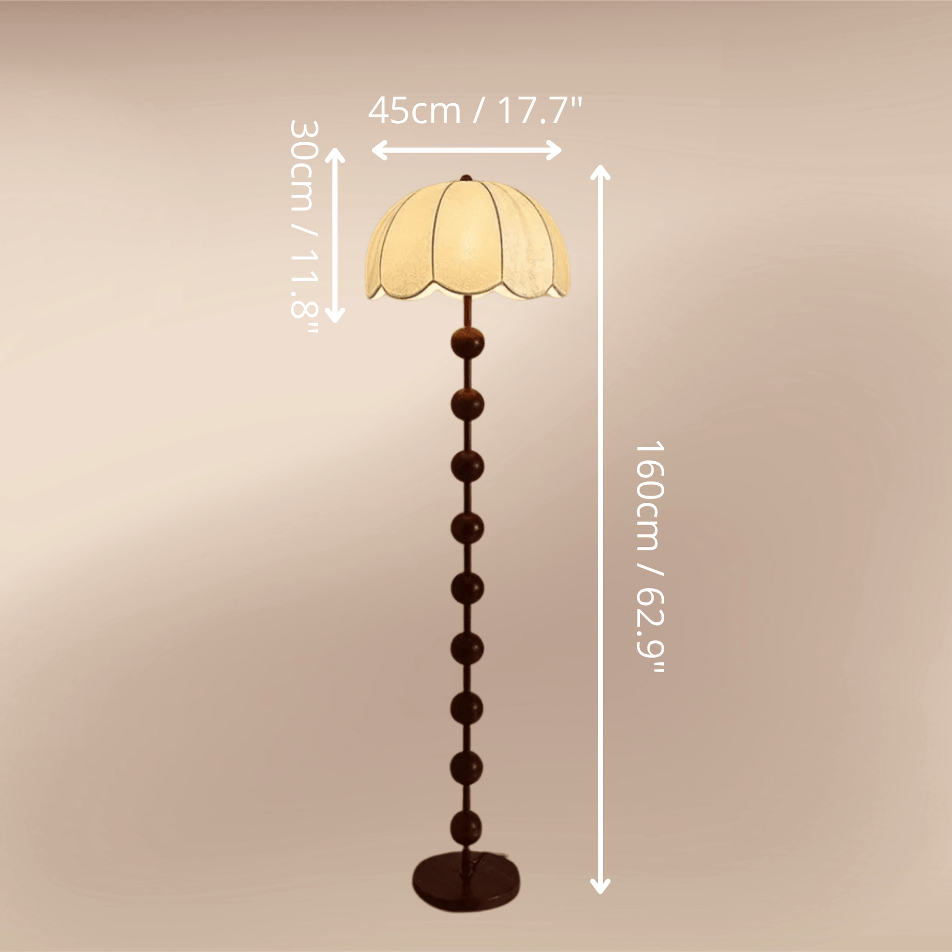 Variant image for Modern White Mushroom Floor Lamp dimensions 