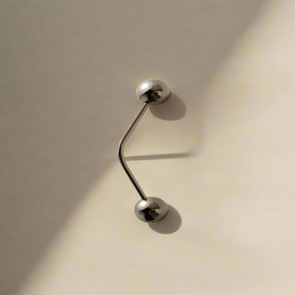 Silver handles on a beige backround
