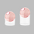 Two pink spherical containers with clear bases on a white background
