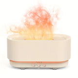 White humidifier with orange flames on a white background