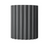 Black ribbed cylindrical object on a white background