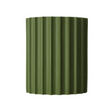 Green corrugated metal panel on a white background