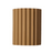 Wooden vase with vertical ribbed design on a white background