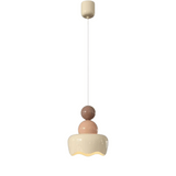 Nordic Cream Glass Pendant Light– Stylish Hanging Lamp for Kids Room and Bedroom, LED E27 Compatible 