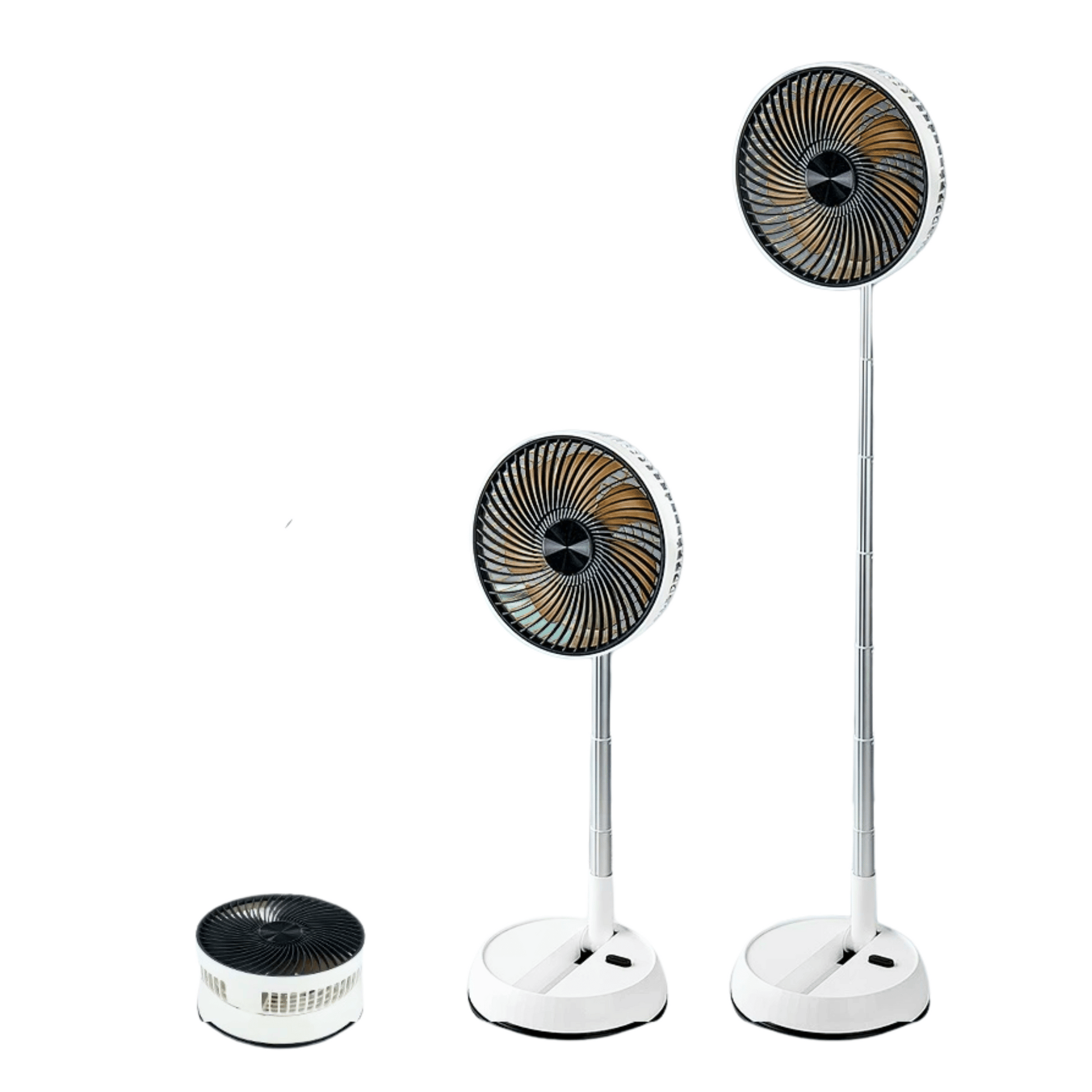 Portable Foldable Oscillating Standing Fan – Rechargeable Pedestal offers versatile cooling for home and office use.