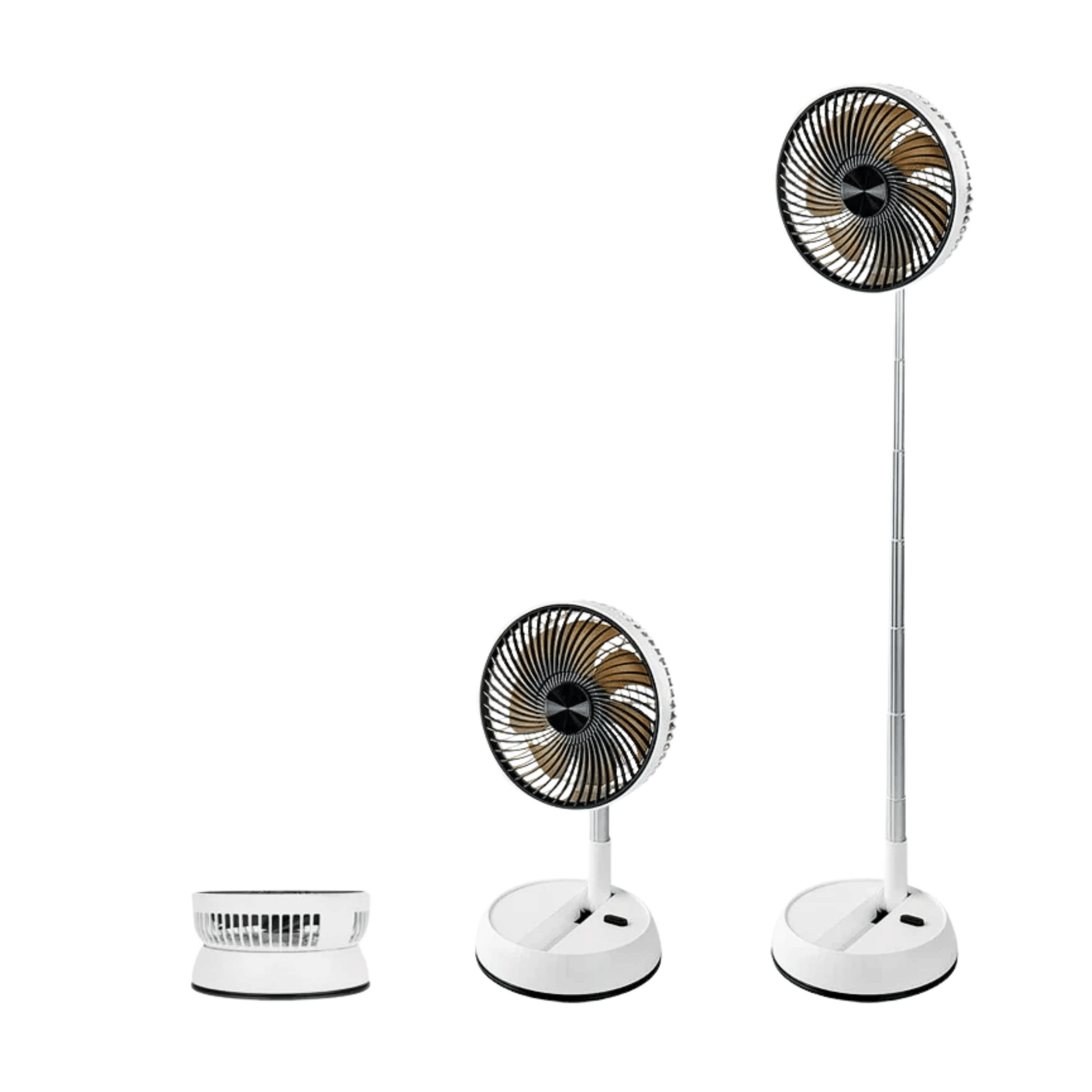 Portable Foldable Oscillating Standing Fan – Rechargeable Pedestal offers versatile cooling with remote control convenience.