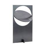 Modern outdoor wall light fixture with a circular design on a white background