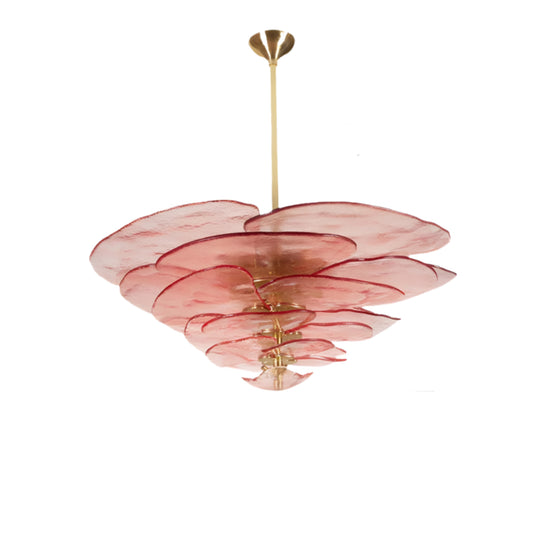 Pink chandelier  on a white background