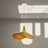 Woven pendant light on a neutral background