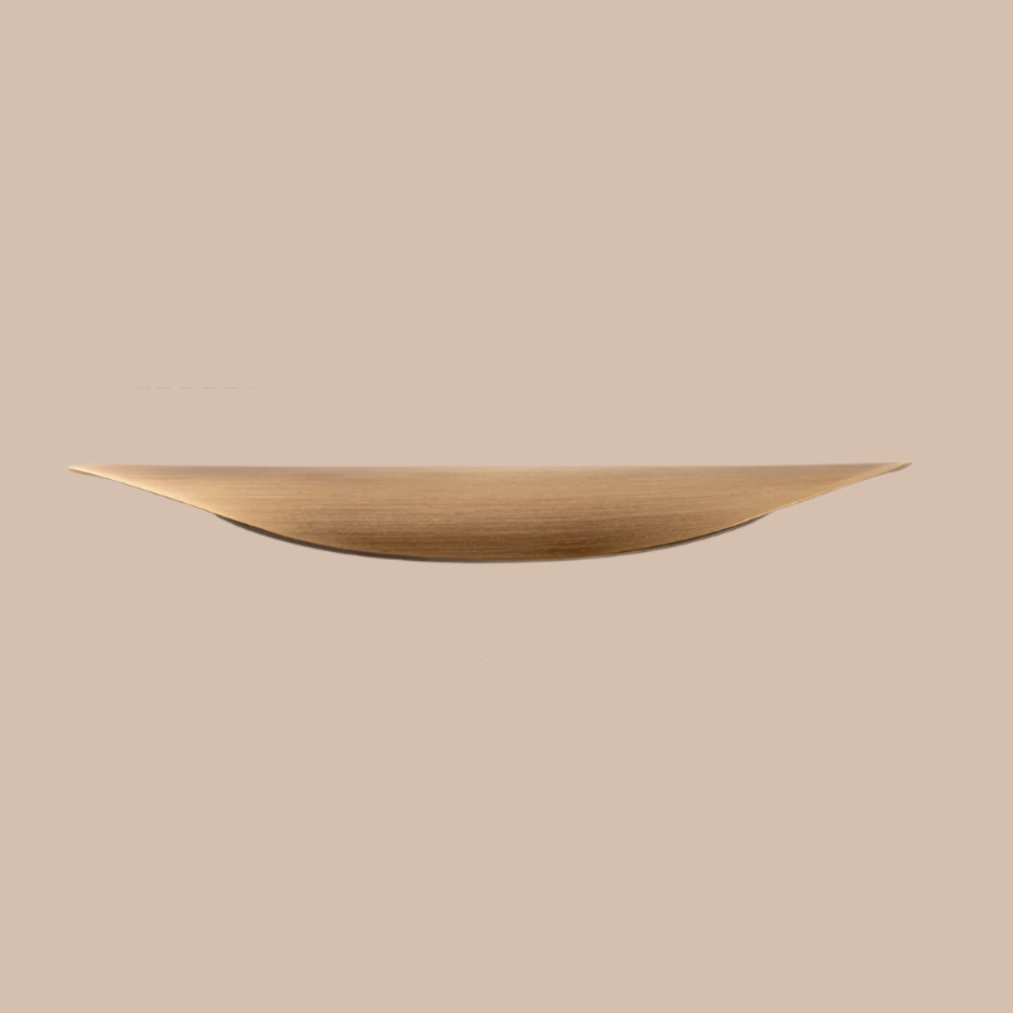 Wooden cabinet pull on neutral backround