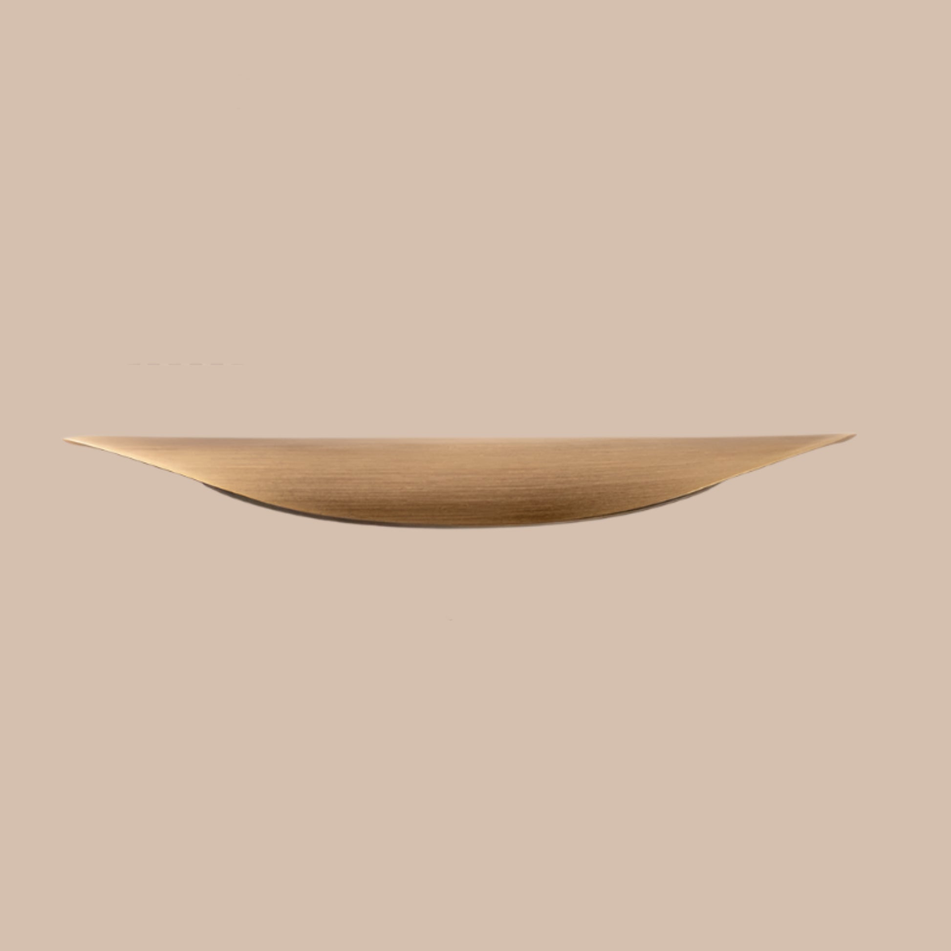 Wooden cabinet pull on neutral backround