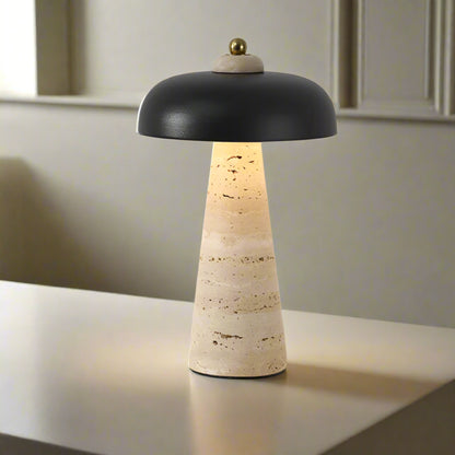 Table lamp displayed on coffee table