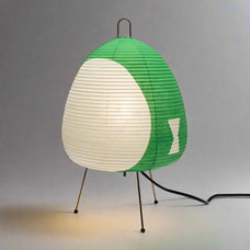 Kōan Rice Paper Table Lamp – Minimalist LED Serenity Light — japandi table lamp by Baskoraa