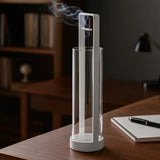 Smoking device on a wooden table with a blurred background