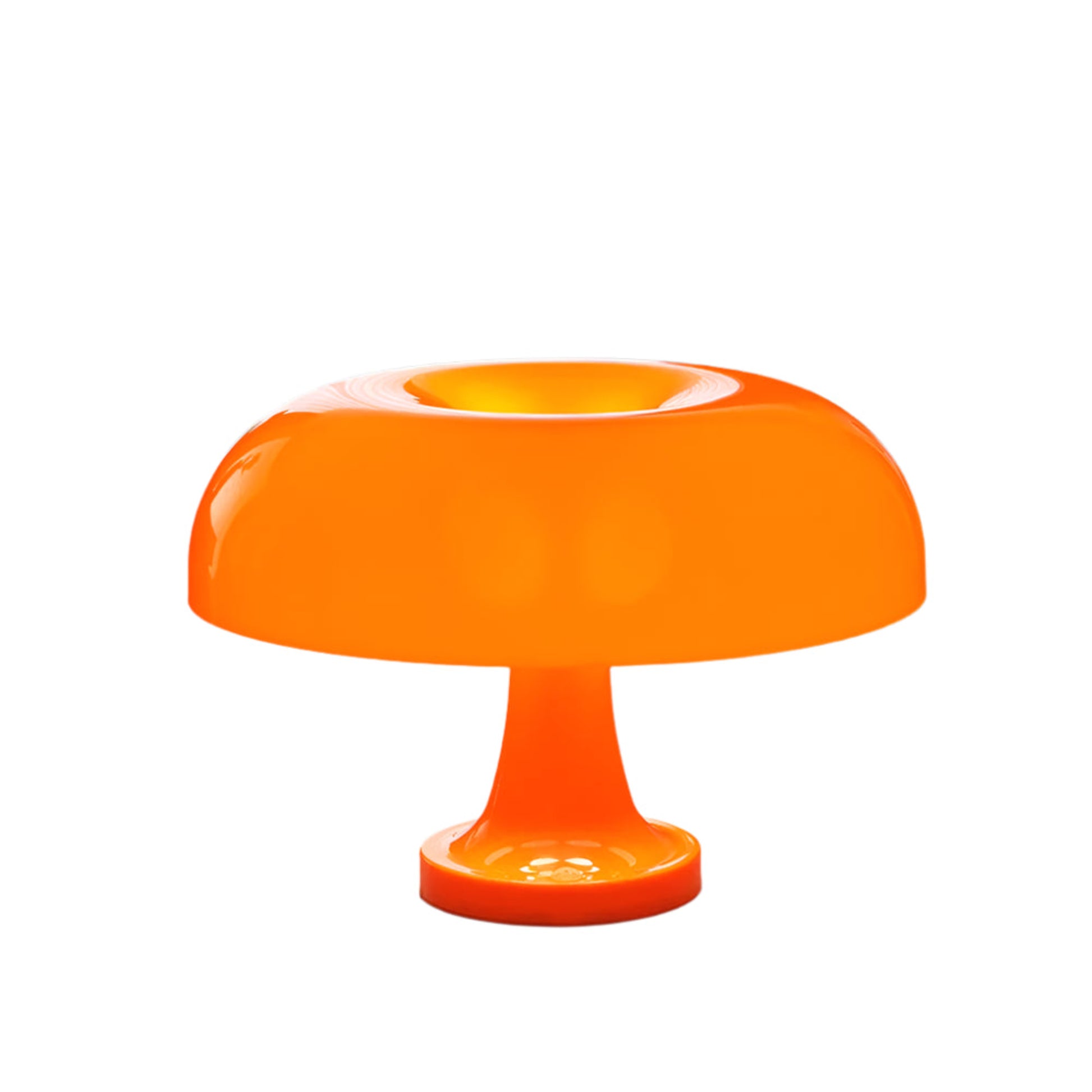 Orange table lamp on a white background