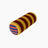 cylindrical pillow with striped pattern on a white background