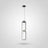 Modern pendant light with dimensions H640 and D180 on a white background