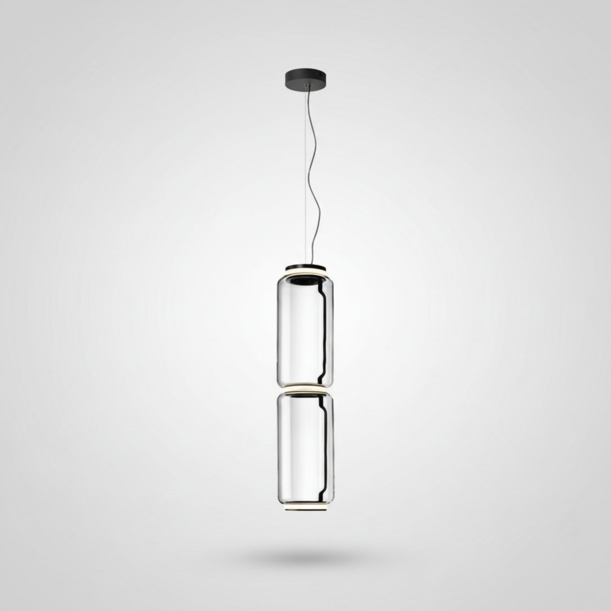 Modern pendant light with dimensions H640 and D180 on a white background