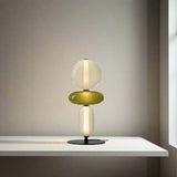 Table lamp with dimensions labeled on a white background


