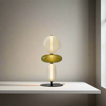 Table lamp with dimensions labeled on a white background

