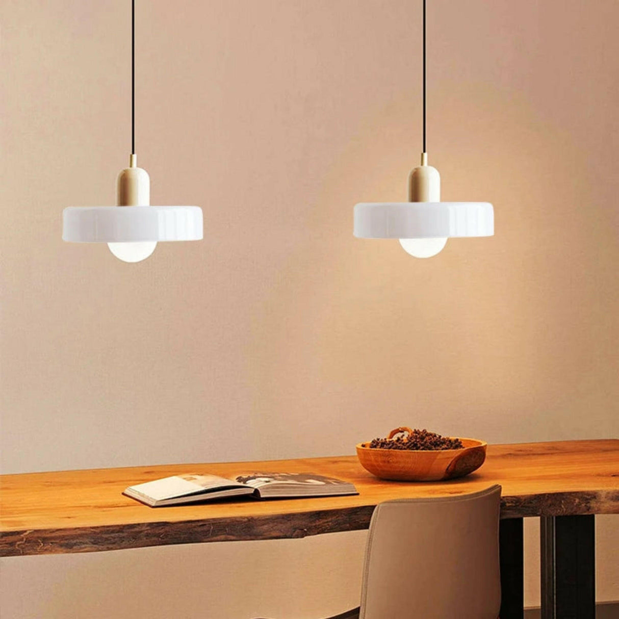 Nordic Glass Bauhaus Chandelier white