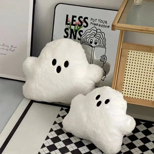 Cartoon Ghost Pillow – Soft Plush Halloween Accent
