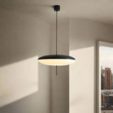 Pendant light with dimensions and specifications on a gray background