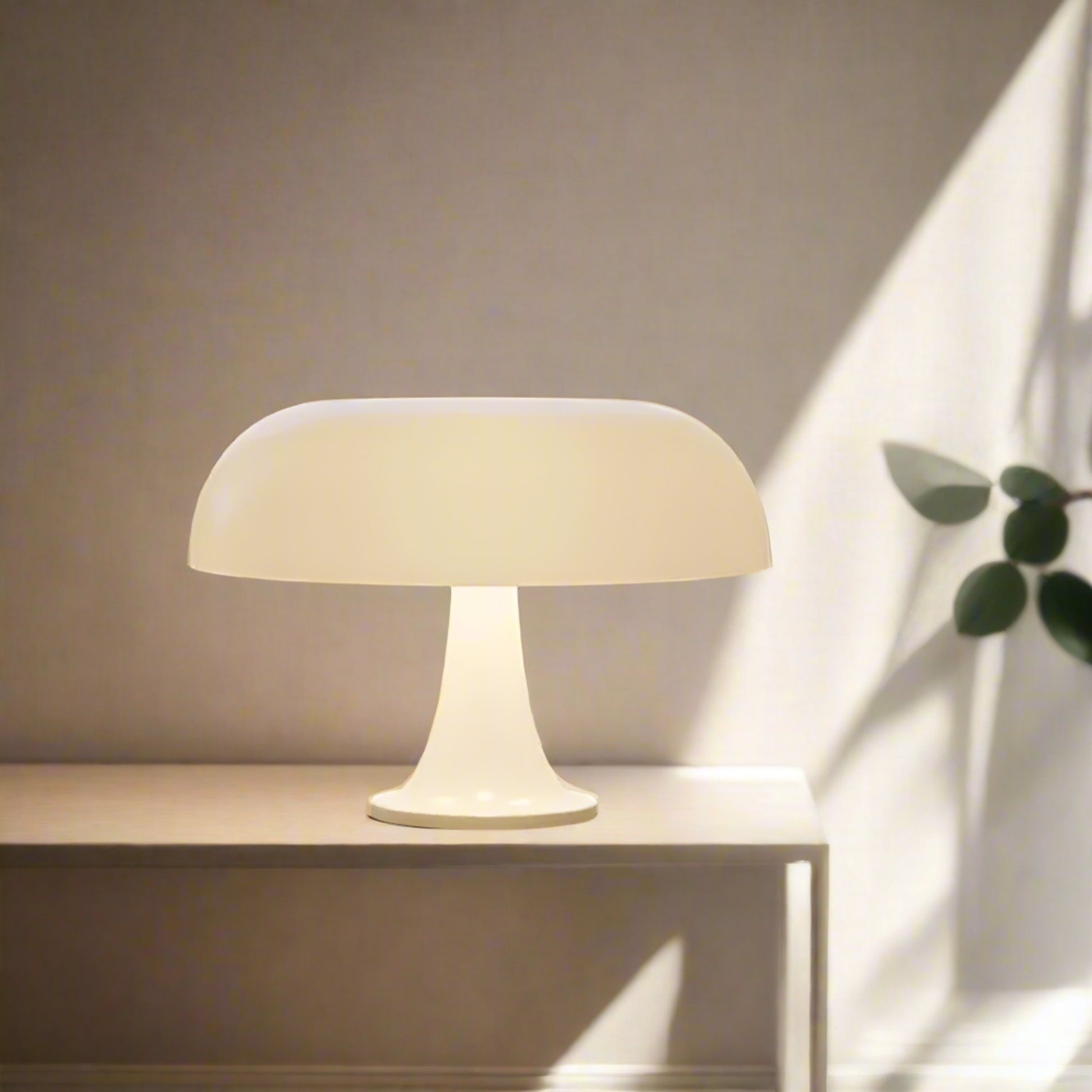 White table lamp in modern living room