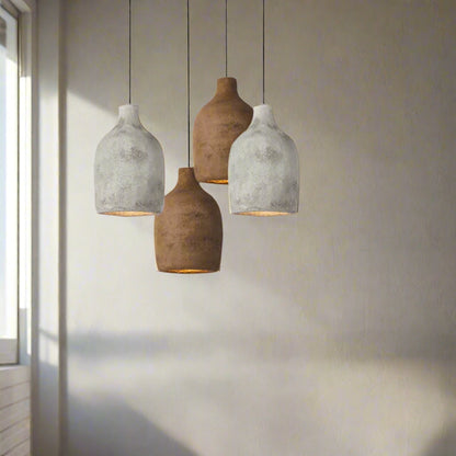 Pendant lights hanging in a living room