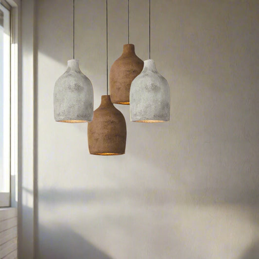 Pendant lights hanging in a living room