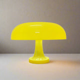 Yellow table lamp with a neutral background

