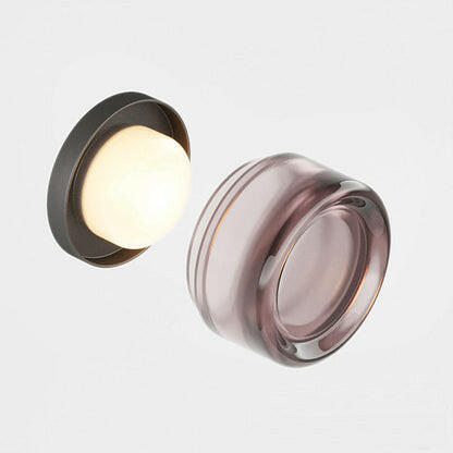 Modern LED Wall Sconce Amber Smoke Grey Bedside Wall Lamp enhances indoor decor for living rooms, bedrooms, and bathrooms.