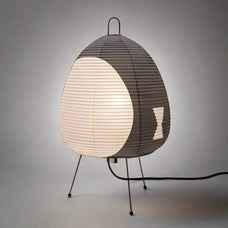 Kōan Rice Paper Table Lamp – Minimalist LED Serenity Light — japandi table lamp by Baskoraa