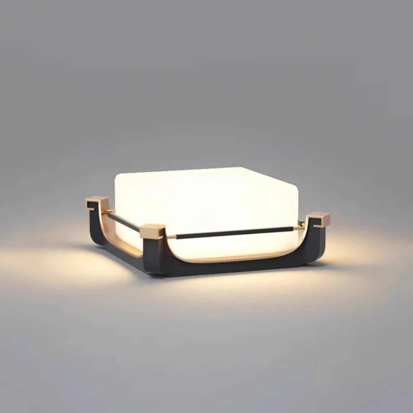 Modern wall light fixture on a gray background