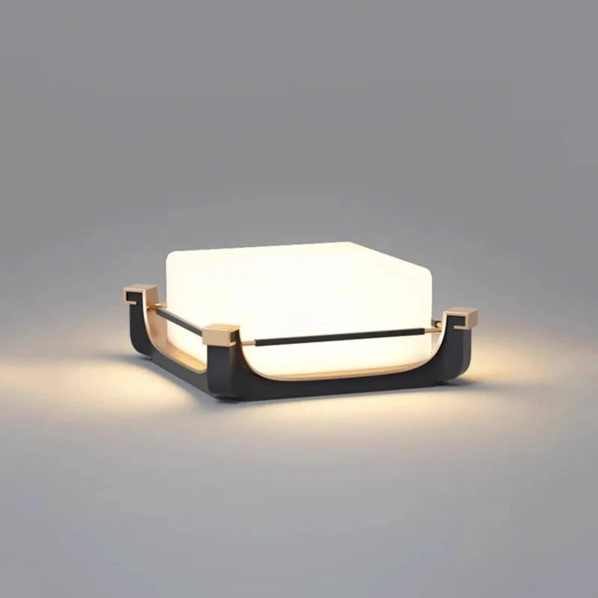 Modern wall light fixture on a gray background