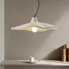 Detail view of the Modern White Lotus Light Pendant Lamp – Minimalist LED Fixture — premium pendant light