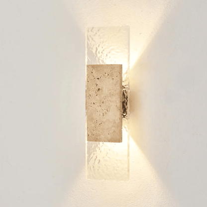 Square wall light fixture on a white wall